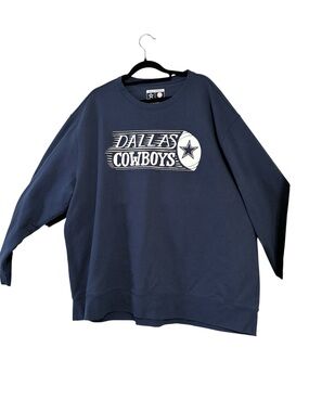 NFL Dallas Cowboys Navy Crewneck Sweatshirt with White Logo